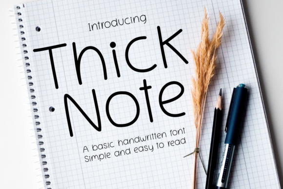 Thick Note: A Versatile Handwritten Font for Web Design